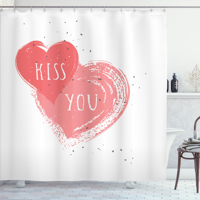 Kiss You Hearts Shower Curtain