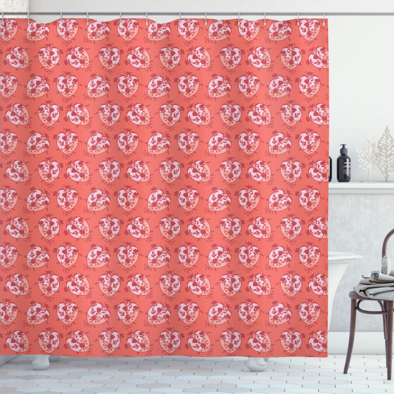 Rose Ivy Hearts Shower Curtain