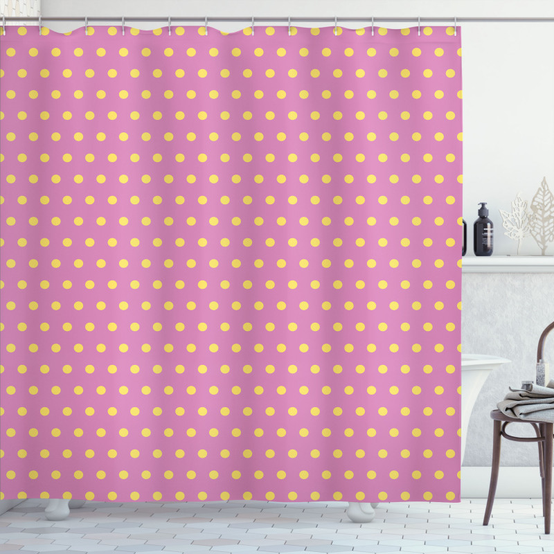 Feminine Retro Circles Shower Curtain