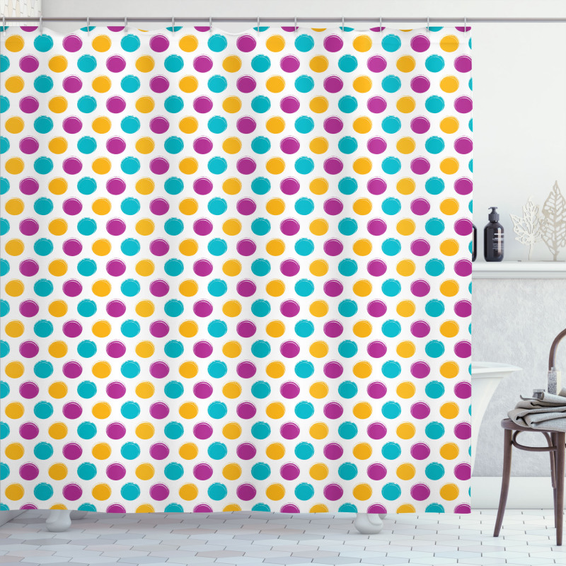 Vintage Circular Blobs Shower Curtain