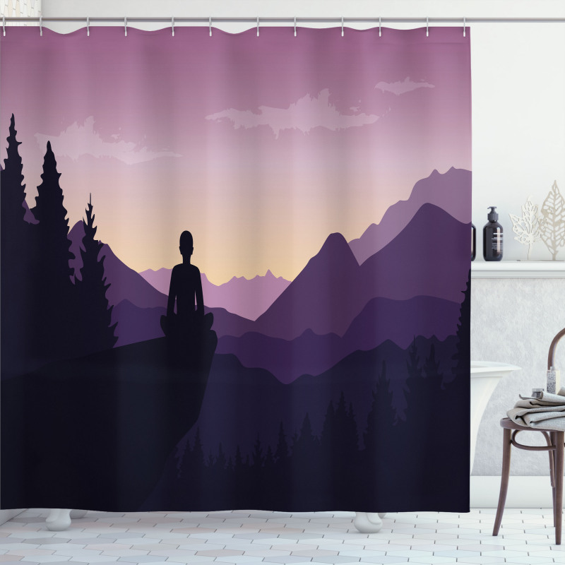 Man Enjoying the View Shower Curtain