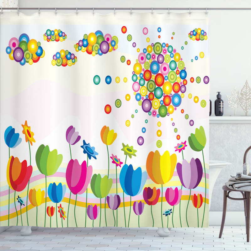 Abstract Flower Summer Shower Curtain