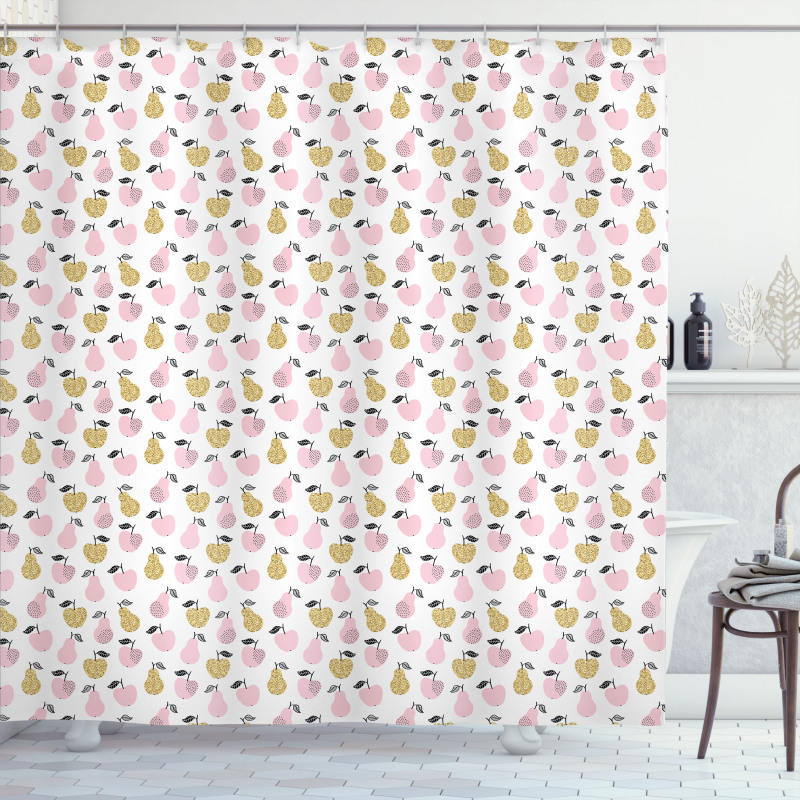 Abstract Pears and Apples Shower Curtain