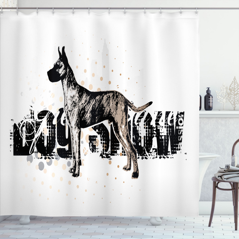 Sketch of Dog Shower Curtain