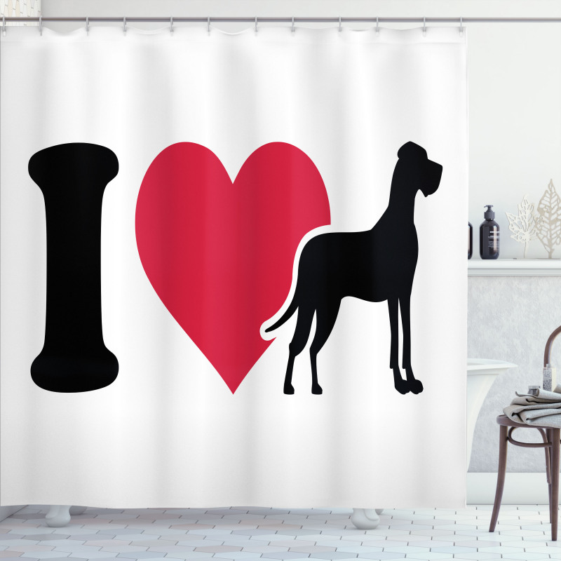 Classic Heart Dog Lover Shower Curtain