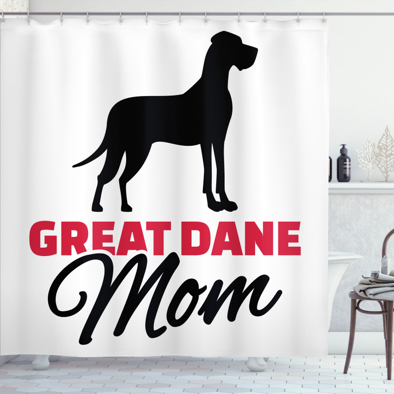 Dog Mom Lettering Shower Curtain