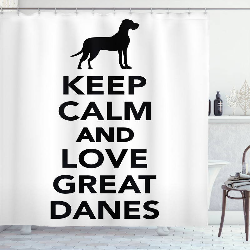 Keep Calm and Love Text Shower Curtain