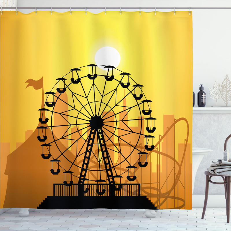 Amusement Park City Shower Curtain