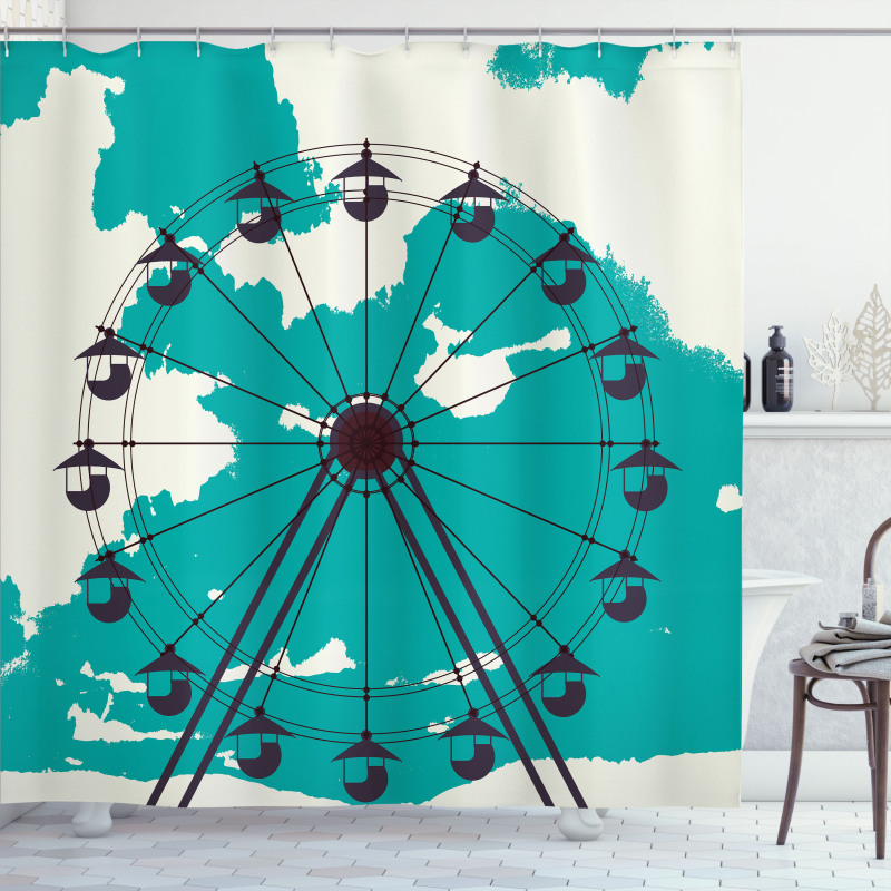 Ride on Grunge Map Art Shower Curtain