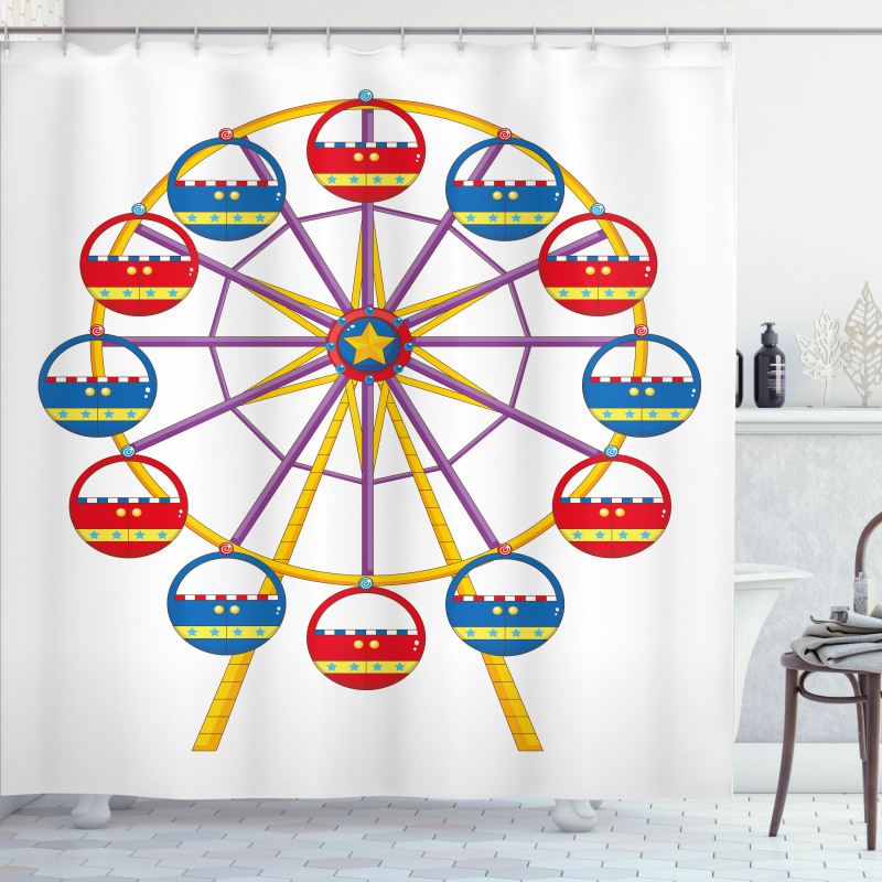 Childish Funny Ride Shower Curtain