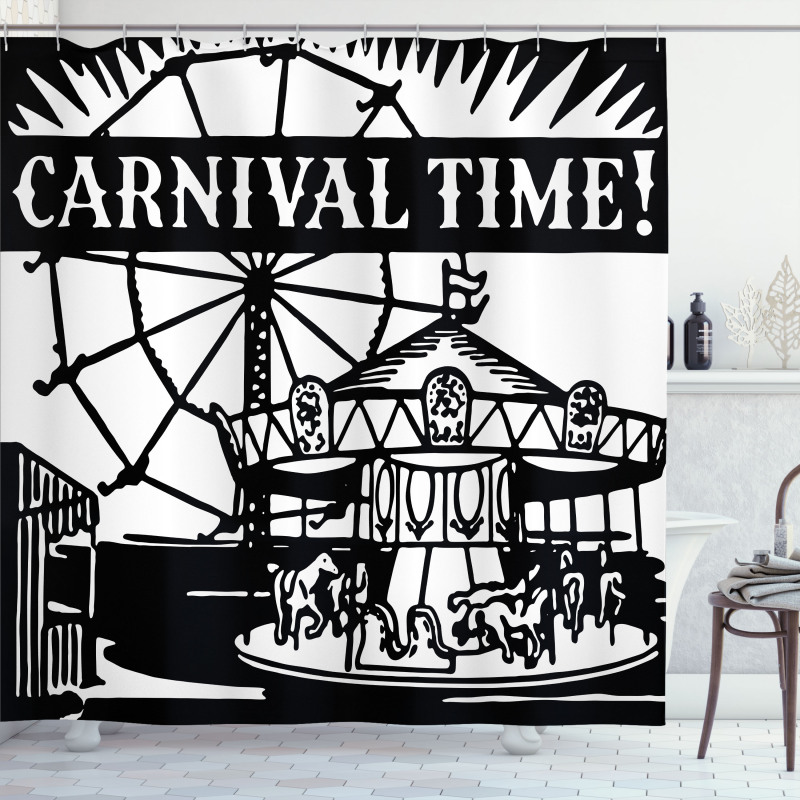 Carnival Time Carousel Shower Curtain