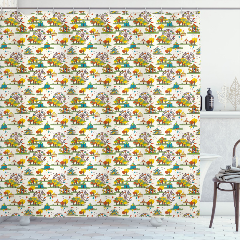 Funfair at Autumn Art Shower Curtain