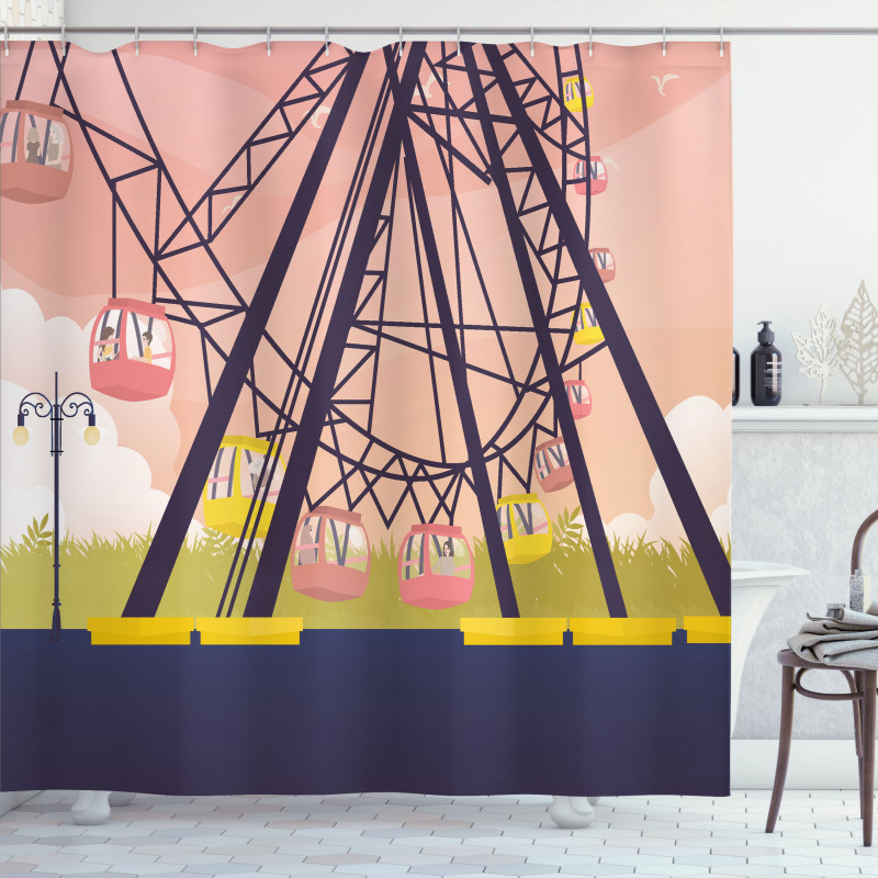 Cartoonish Fun Ride Shower Curtain