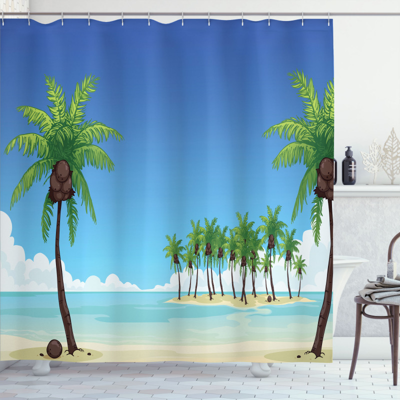 Coconut Trees in the Ocean Shower Curtain