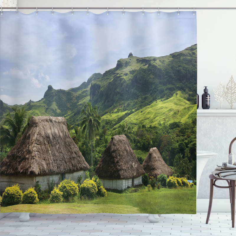 Greenland Scene Navala Village Shower Curtain