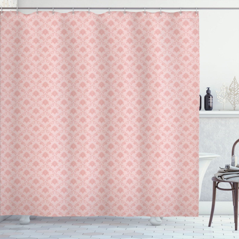 Monochrome Floral Royal Art Shower Curtain