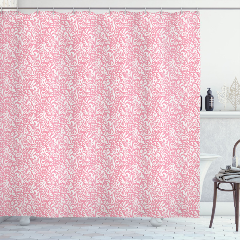 Simplistic Floral Art Shower Curtain