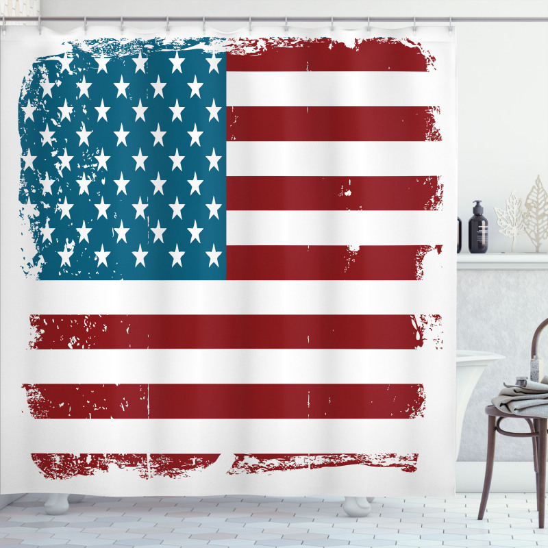 Grungy Old Glory USA Shower Curtain