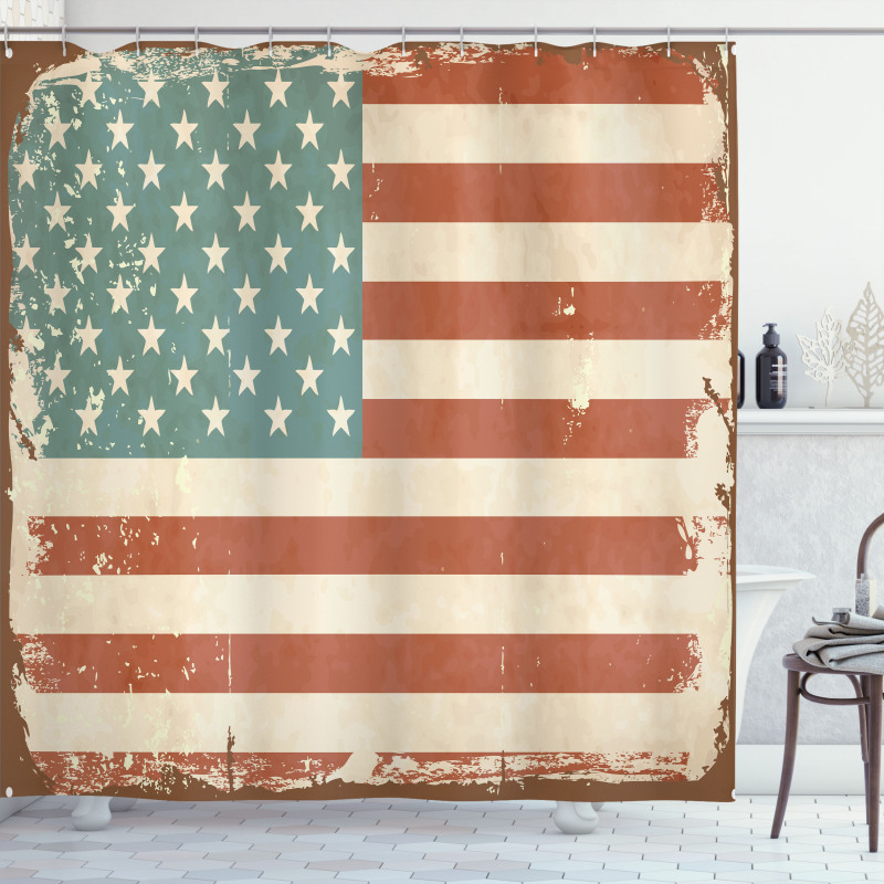 Grunge US Flag Shower Curtain