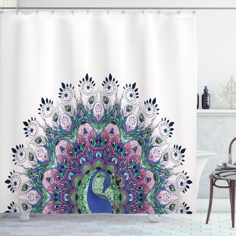 Exotic Wild Peacock Shower Curtain