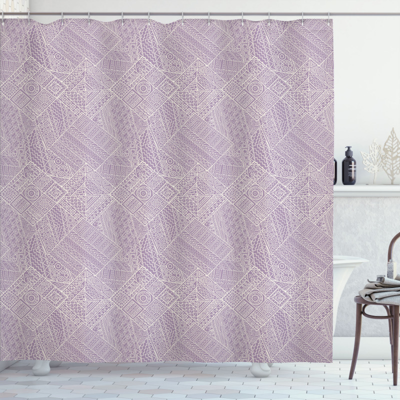 Zigzags Geometric Shower Curtain