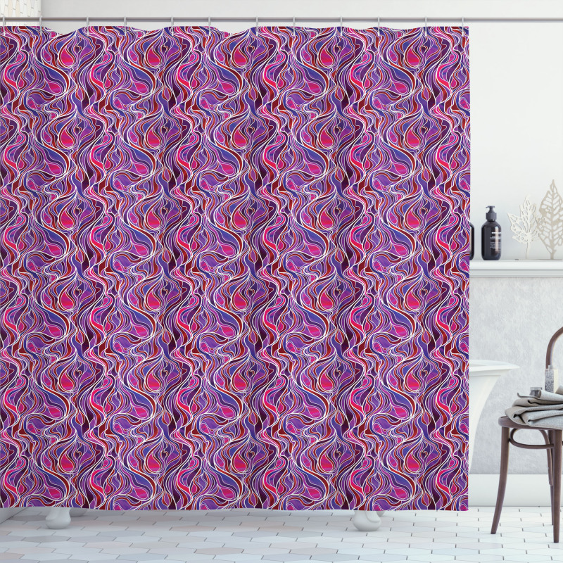 Wavy Streaks Shower Curtain