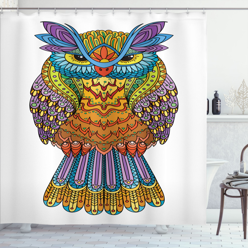 Zentangle Boho Art Bird Shower Curtain