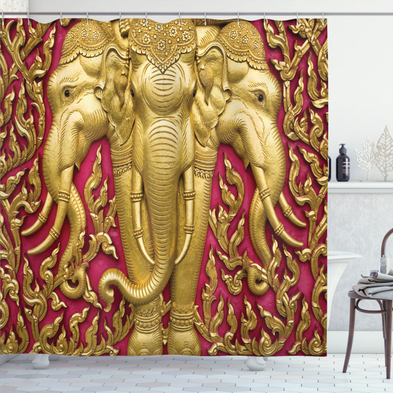 Thai Art Building Door Shower Curtain