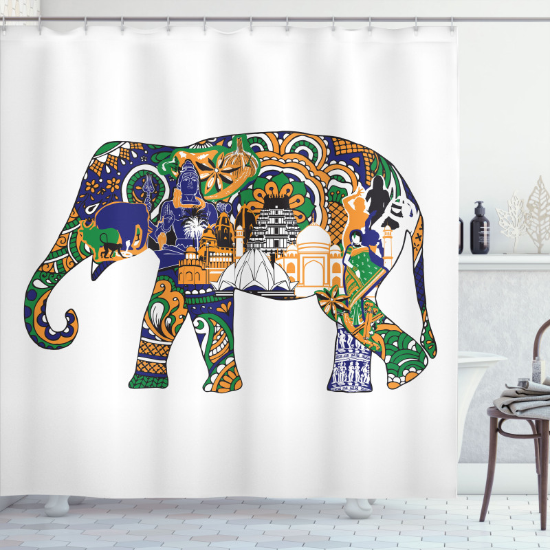 Elephant Asian Symbol Shower Curtain
