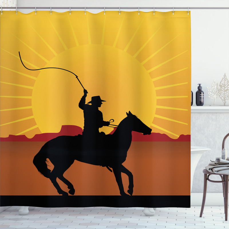 Cowboy on Horse Shade Shower Curtain