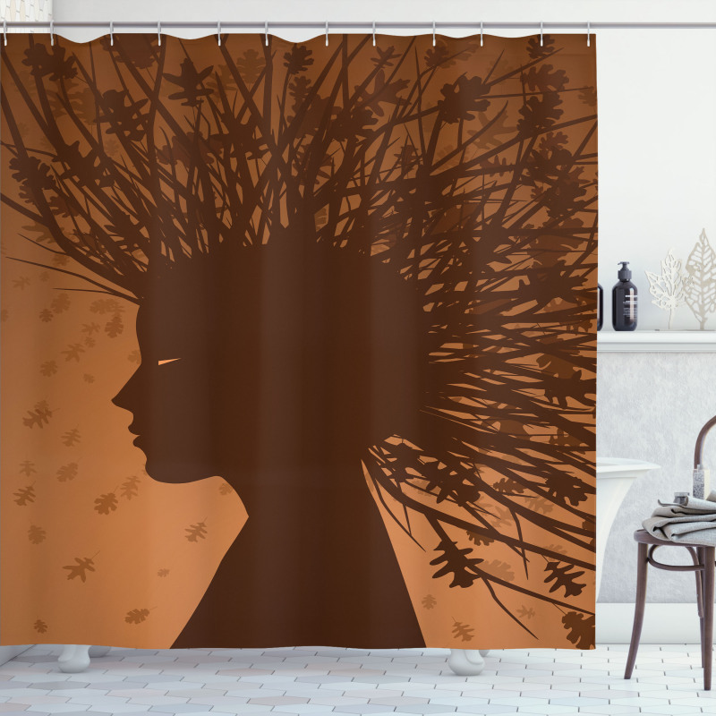 Autumnal Elements Hair Shower Curtain