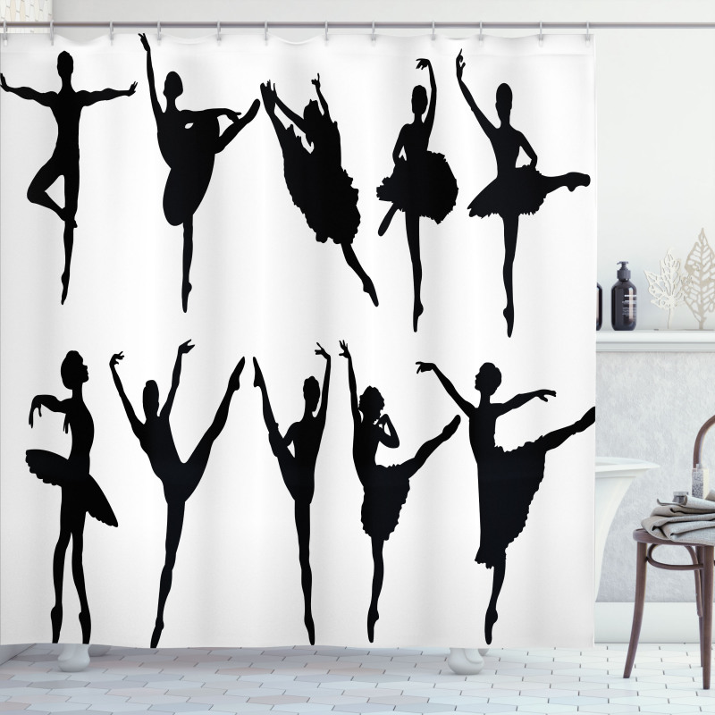 Monochrome Ballet Dancer Shower Curtain