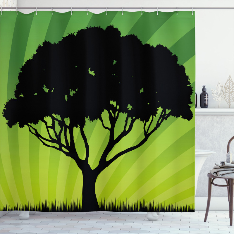 Funky Sunset Nature Art Shower Curtain