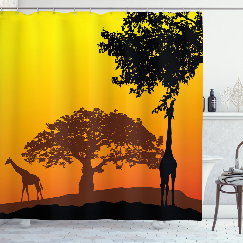 Giraffe Savannah Desert Shower Curtain