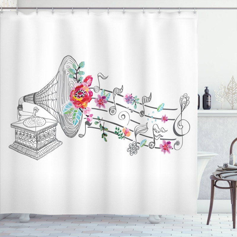 Old Gramophone Player Shower Curtain