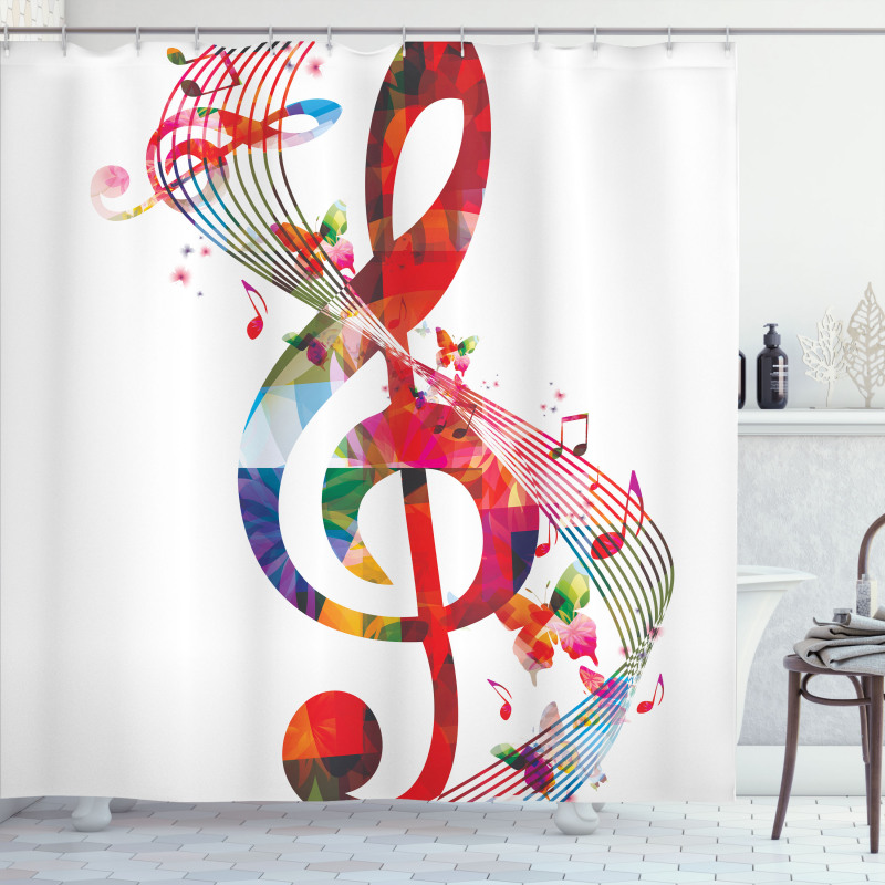 Notes Rhythm Artwork Shower Curtain