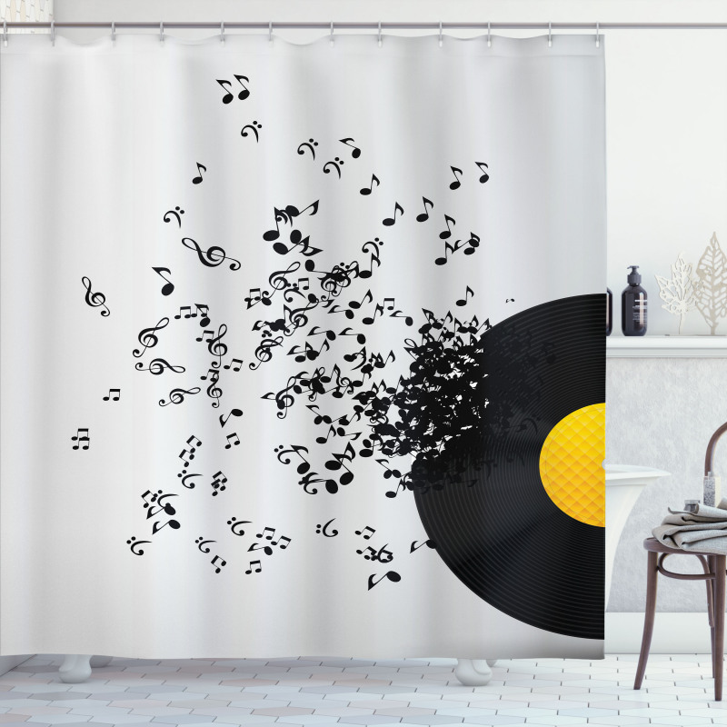 Flying Notes Album Dance Shower Curtain