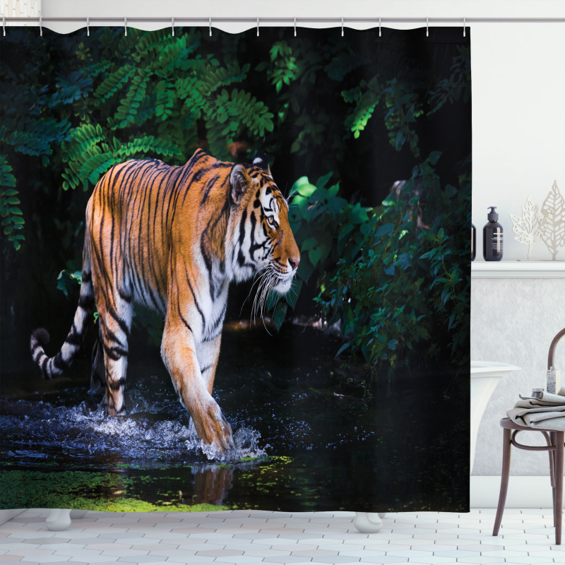 Wild Jungle Tiger Tree Shower Curtain