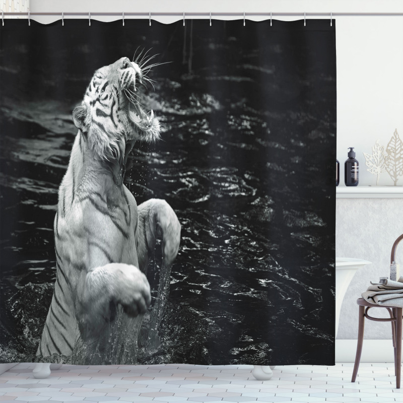 Exotic White Tiger Shower Curtain
