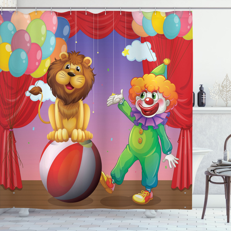 Lion Clown Performance Shower Curtain