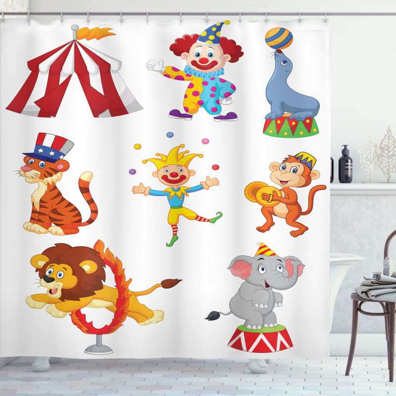 Circus Wild Animals Shower Curtain