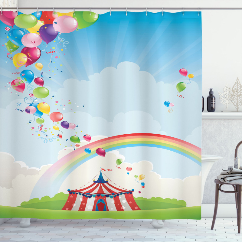 Circus Rainbow Clouds Shower Curtain