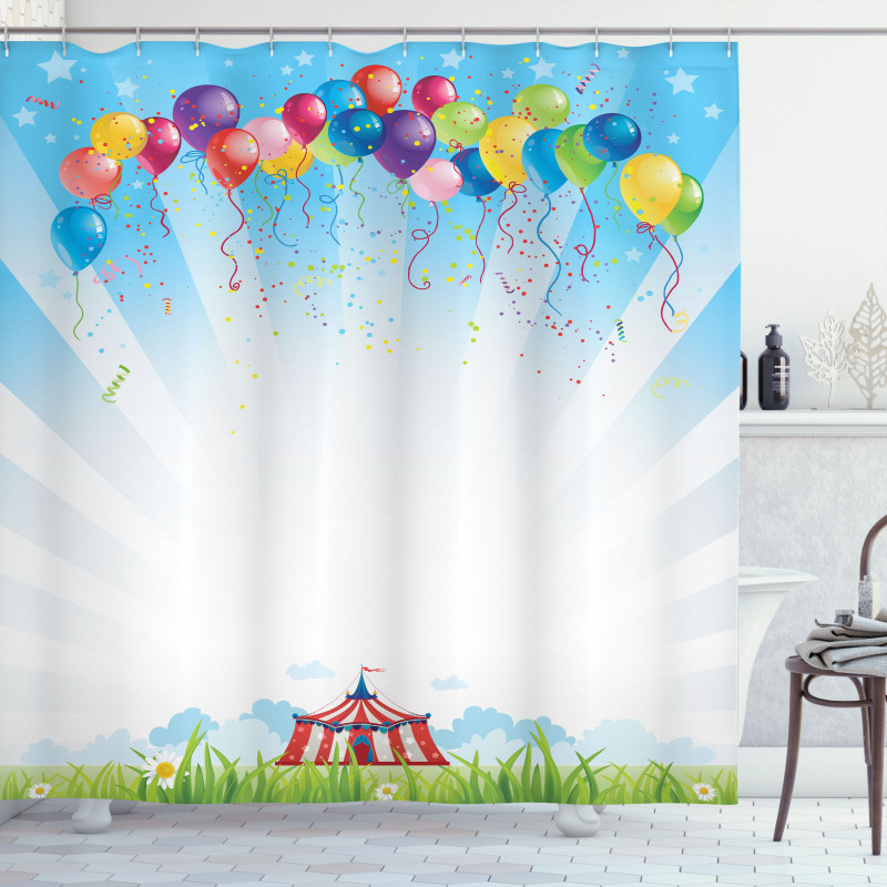 Balloon Clear Sky Travel Shower Curtain