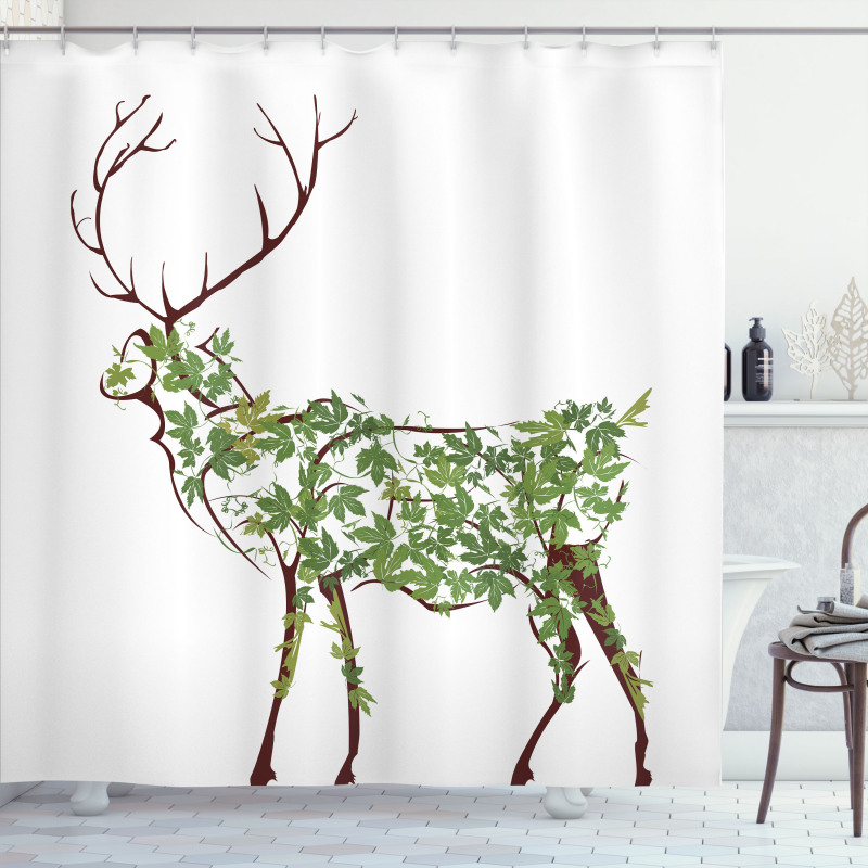 Garden Deer Celebration Shower Curtain
