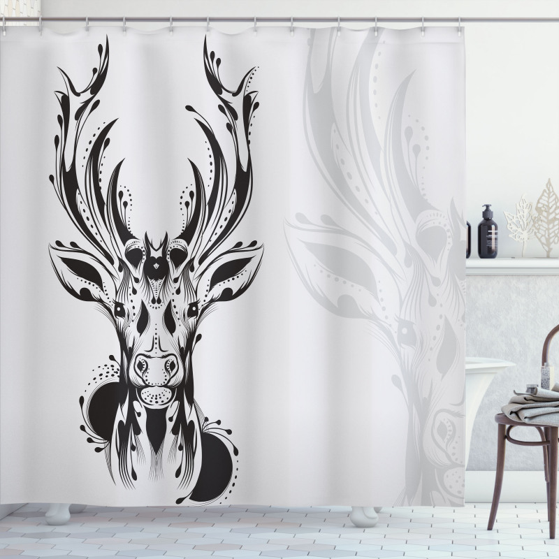 Tribal Deer Shadow Art Shower Curtain
