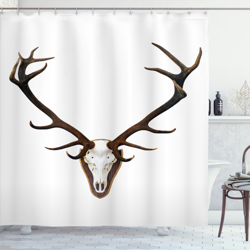 Deer Stag Bones Mounted Shower Curtain