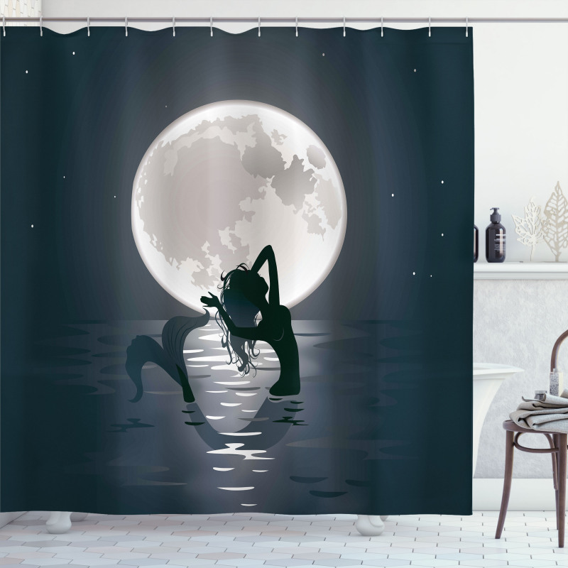 Mermaids at Night Shower Curtain