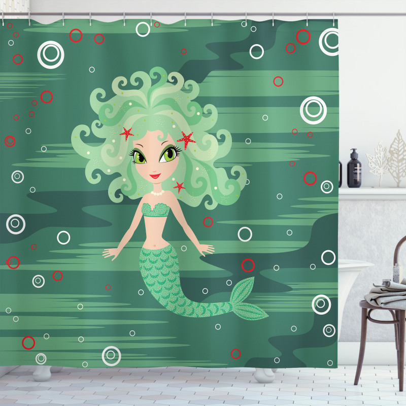 Starfish Sea Cartoon Shower Curtain