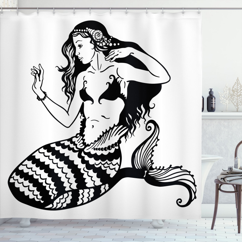 Fish Tailed Young Girl Shower Curtain