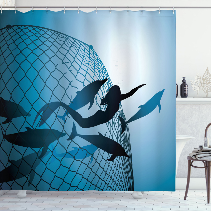 Flight of Dolphins Shower Curtain